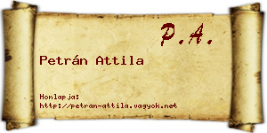 Petrán Attila névjegykártya