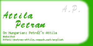 attila petran business card